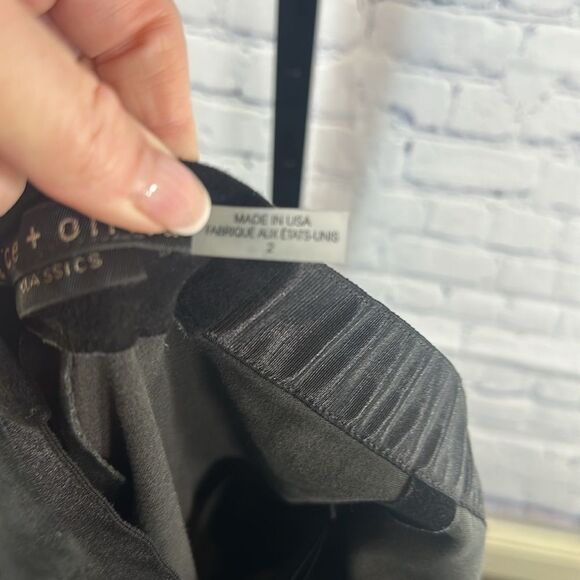 ✨ Alice + Olivia Black Lambskin Suede High-Rise Leggings Size 2 - Picture 5 of 9